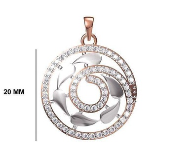 femmes pendentif stl jcd détails Collier bijoux diamant argent or cocarde rond circulaire précieux imprimable bijou gemme engagement pendentifs bague anneaux 3d print model - Mito3D