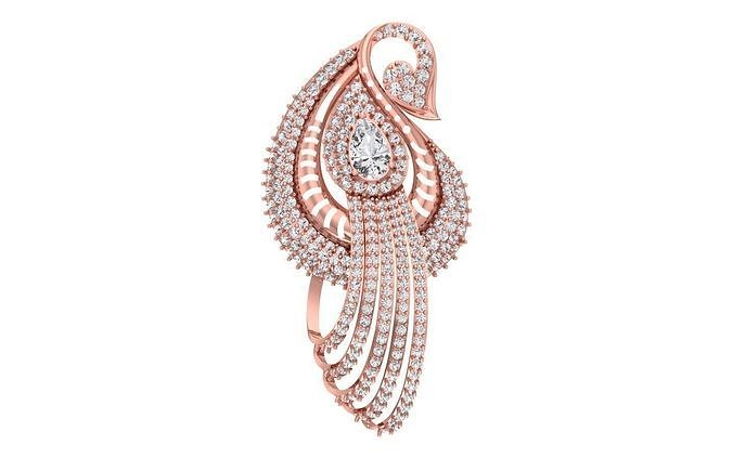 femmes pendentifs 3dm stl obj fbx rend détails pendentif Collier bijoux diamant argent or imprimable bijou gemme engagement 3D print model - Mito3D