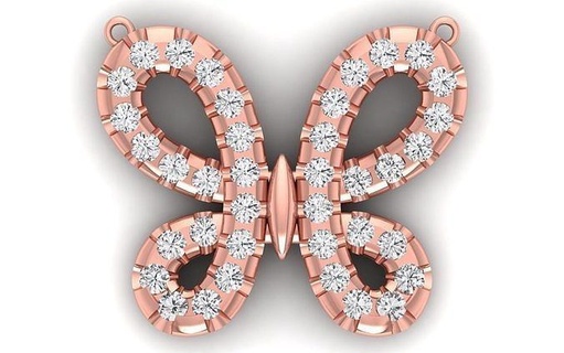 femmes pendentifs papillon pendentif gemme mariage engagement bijou bijoux imprimable diamant argent or sterling blanc brillant platine luxe précieux Collier 3d print model - Mito3D