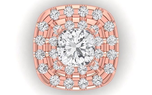 femmes pendentifs double Halo pendentif Collier bijoux diamant argent or précieux imprimable bijou gemme mariage engagement bracelet engagem sterling 3d print model - Mito3D