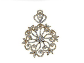 mulheres pendente pingente senhoras jóia diamante colar jóias ouro printable de prata senhora a moda pingentes 3d print model - Mito3D