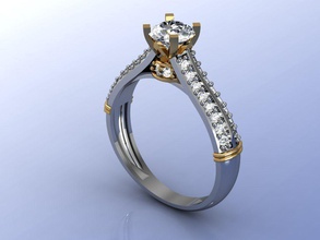 women ring jewelry jewery diamond gemstone precious rings 3d print model - Mito3D
