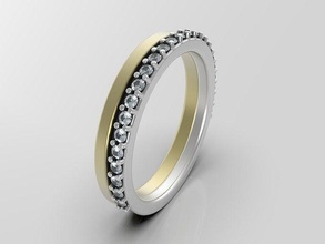 mulheres anel aço Projeto humano diamante Casamento prata esterlina interior jóia jóias noivado espaço moda ouro joalheria gema argolas 3d print model - Mito3D