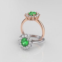 mujer anillo joyería joya Boda compromiso platino oro brillante diamante imprimible 3d plata Moda belleza rubí Diamante anillos 3d print model - Mito3D