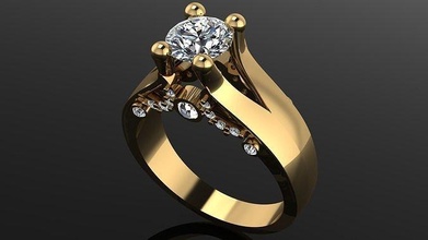 mulheres anel ouro prata luxo moda imprimível joalheria brilhante gema diamante beleza mulher 3d esterlina zee rinoceronte escova fêmea argolas 3d print model - Mito3D