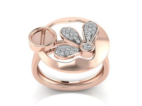 femmes bague or imprimable gemme argent anneaux solitaire bande brillant diamant bijoux sterling platine mariage engagement précieux 3d print model - Mito3D