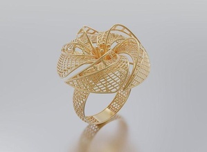 donne squillare gioielleria gioiello oro argento illustrazione design retrò arte simbolo decorazione filo astratto desktop stampabile scientifico anelli 3d print model - Mito3D