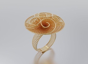 mulheres anel ouro prata jóias jóia cafajeste retro ilustração arte Projeto padronizar resumo papel arquitetura joalheria argolas 3d print model - Mito3D