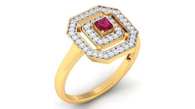 femmes bague imprimable or bijoux anneaux mariage bijou argent engagement diamant gemme 3d print model - Mito3D