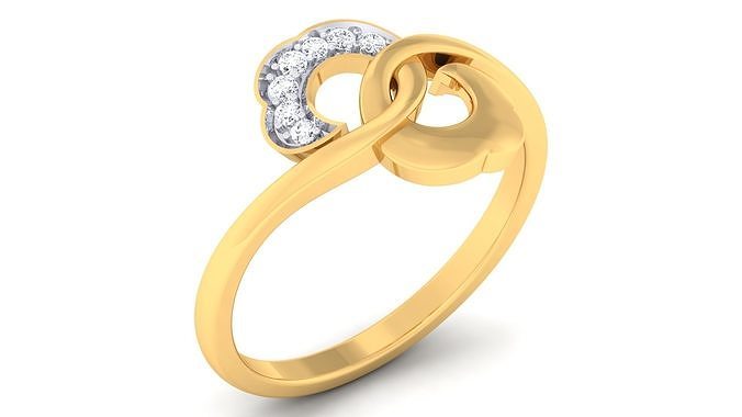 femmes bague imprimable anneaux mariage engagement bijou bijoux sterling argent platine diamant or 3D print model - Mito3D