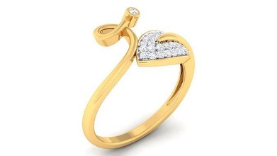 femmes bague imprimable anneaux mariage engagement bijou bijoux sterling argent platine diamant or 3d print model - Mito3D