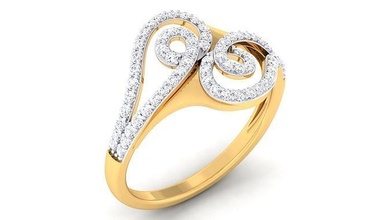 mulheres anel imprimível argolas Casamento noivado jóia joalheria esterlina prata platina jóias diamante ouro 3d print model - Mito3D