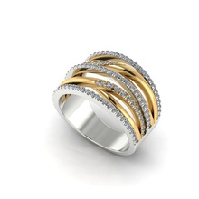 women ring jewelry gold diamonds rings 3d print model - Mito3D