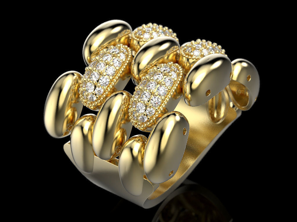 frauen ring schmuck drucken 3dprinted druckbar ringe design juwel golden mode drucken gold prototyp entwickeln 3D print model - Mito3D