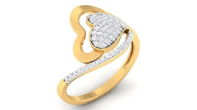 women ring printable gold jewelry rings wedding jewel silver heart engagement jewellery diamond 3d print model - Mito3D