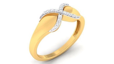 mulheres anel imprimível argolas Casamento noivado jóia joalheria esterlina prata platina jóias diamante ouro 3d print model - Mito3D