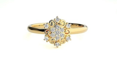 femmes bague anneaux mariage engagement bijou bijoux diamant imprimable or lumière poids minimaliste wt 3d print model - Mito3D