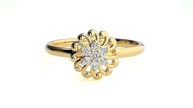 femmes bague anneaux mariage engagement bijou bijoux diamant imprimable or lumière poids minimaliste wt 3d print model - Mito3D