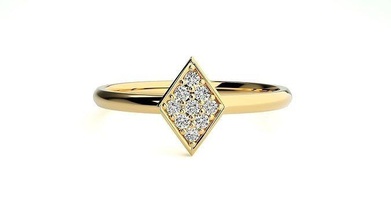 Frauen Ring Ringe Hochzeit Engagement Juwel Schmuck Diamant druckbar Gold Licht Gewicht minimalistisch wt 3d print model - Mito3D