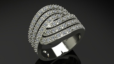 mujer anillo oro plata Moda brillante Boda compromiso diamante joya joyería adolescente regalo valentime mar girar imprimible anillos 3d print model - Mito3D