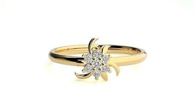 women ring rings wedding engagement jewel jewellery diamond printable gold jewelry light weight minimalist thin wt 3d print model - Mito3D