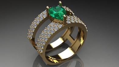 femmes bague or argent mode brillant mariage engagement diamant gemme bijou bijoux adolescent cadeau valentime mer imprimable poire 2rings anneaux 3d print model - Mito3D