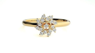 Frauen Ring Ringe Hochzeit Engagement Juwel Schmuck Diamant druckbar Gold Licht Gewicht minimalistisch wt 3d print model - Mito3D