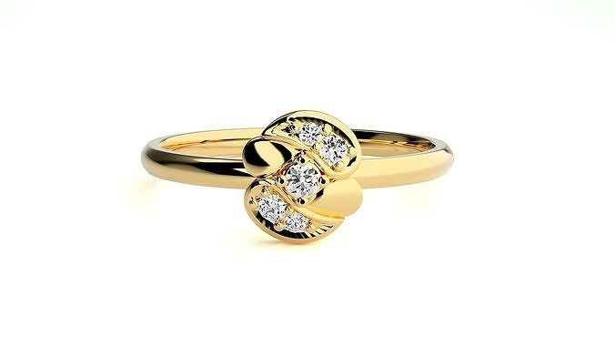 women ring rings wedding engagement jewel jewellery diamond printable gold jewelry light weight minimalist thin wt 3D print model - Mito3D