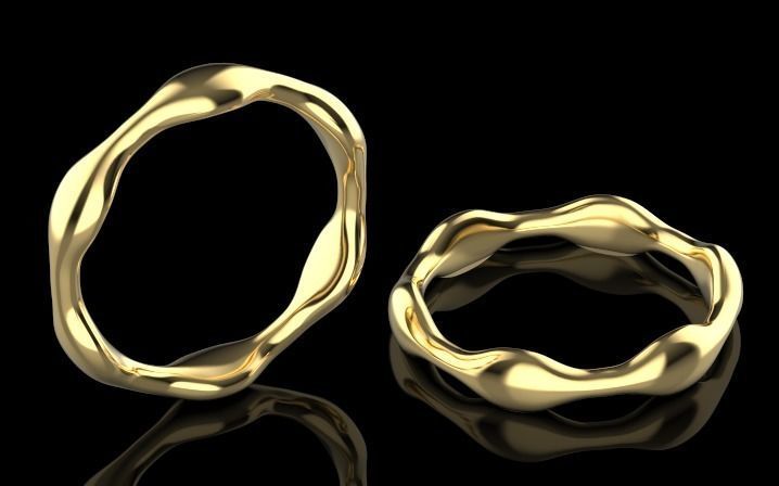 mode corde bague engagement argent or bijoux mariage imprimable spécial femmes mohamad anneaux 3D print model - Mito3D