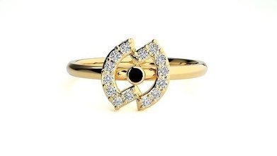 mujer anillo anillos Boda compromiso joya joyería diamante imprimible oro ligero peso minimalista wt 3d print model - Mito3D