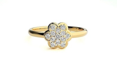 KADIN yüzük yüzükler düğün nişan mücevher elmas yazdırılabilir altın takı ışık ağırlık minimalist wt 3d print model - Mito3D