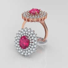 femmes bague bijoux mariage engagement platine or gemme brillant bijou diamant imprimable 3d argent mode beauté rubis anneaux 3d print model - Mito3D