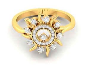 mujer anillo solitario anillos boda compromiso joya joyería diamante imprimible oro plata platino lujo precioso 3d print model - Mito3D