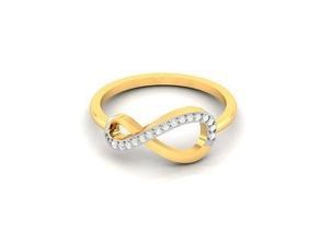 Frauen Ring Solitär Ringe Hochzeit Engagement Juwel Schmuck Diamant druckbar Unendlichkeit Gold Silber Platin Luxus wertvoll 3d print model - Mito3D