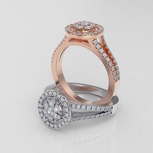 women ring jewelry wedding engagement platinum gold gem brilliant jewel diamond printable 3d silver fashion beauty brillant diamant rings 3d print model - Mito3D