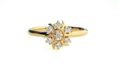 Frauen Ring Ringe Hochzeit Engagement Juwel Schmuck Diamant druckbar Gold minimalistisch 3d print model - Mito3D