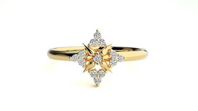 Frauen Ring Ringe Hochzeit Engagement Juwel Schmuck Diamant druckbar Gold minimalistisch 3d print model - Mito3D