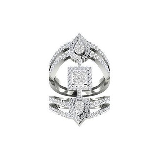 Frauen Ring Ringe Diamant Schmuck Sterling Platin Hochzeit Cocktail Juwel Engagement druckbar wertvoll Luxus Silber Gold 3d print model - Mito3D