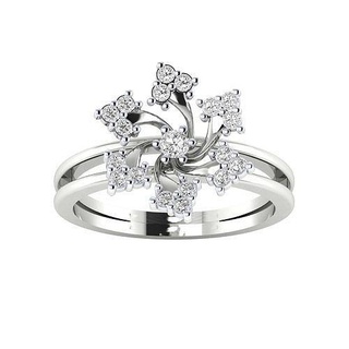 Frauen Ring Ringe Diamant Schmuck Sterling Juwel Platin Hochzeit Blume Cocktail Engagement druckbar wertvoll Luxus Silber Gold 3d print model - Mito3D