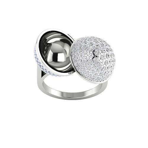 Frauen Ring Ringe Diamant Schmuck Sterling Platin Hochzeit Cocktail Juwel Engagement druckbar wertvoll Luxus Silber Gold 3D print model - Mito3D