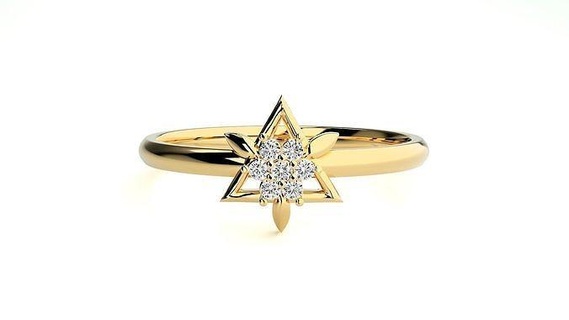 KADIN yüzük yüzükler düğün nişan mücevher elmas yazdırılabilir altın star takı ışık ağırlık minimalist wt 3d print model - Mito3D