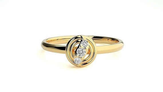 women ring rings wedding engagement jewel jewellery diamond printable gold jewelry light weight minimalist thin wt 3d print model - Mito3D