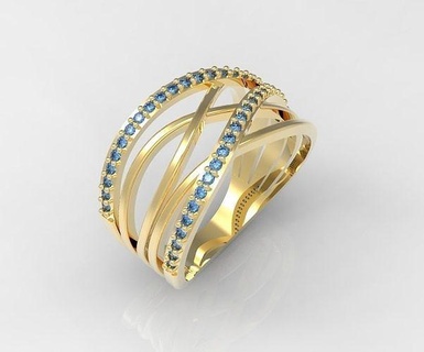 femmes bague Anillo bijoux anneaux diamant or imprimable engagement mariage luxe conception impression 3d modèles 3d print model - Mito3D