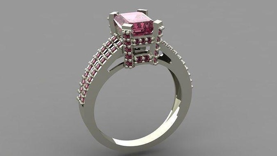 Frauen Ring Schmuck Platin Luxus Gold leuchtenden druckbar Diamant brillant Sterling Ringe 3d print model - Mito3D