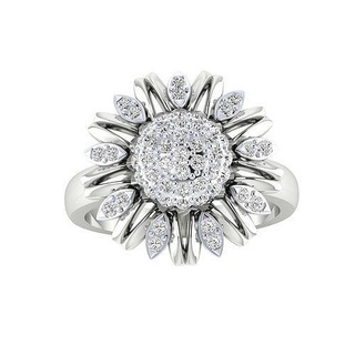 Frauen Ring Ringe Diamant Schmuck Sterling Platin Hochzeit Blume Juwel Engagement druckbar wertvoll Luxus Silber Gold 3d print model - Mito3D