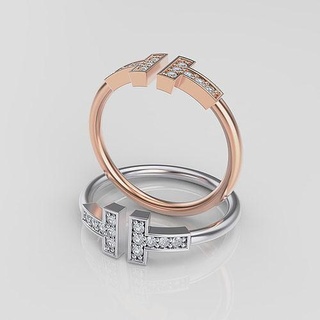 Frauen Ring Schmuck Hochzeit Engagement Platin Gold Ring Juwel brillant Juwel Diamant druckbar 3d Silber Mode Schönheit brillant Diamant Ringe 3d print model - Mito3D
