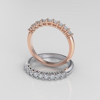 mulheres anel joalheria Casamento noivado platina ouro gema brilhante jóia diamante imprimível 3d prata moda beleza diamantado argolas 3d print model - Mito3D