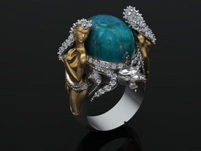 women ring woman gold silver female jewelry gem luxury shayeste design diamond printable jewel platinum sterling fashion finger art beauty rings 3d print model - Mito3D
