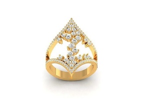 donne squillare stampabile diamante bianca argento gemma gioielleria brillante oro sterlina prezioso lusso platino anelli cocktail 3d print model - Mito3D