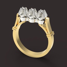 frauen ring schmuck gold silber diamant druckbar juwel hochzeit mode weiß platin brillant schönheit verkehr lichter ringe 3d print model - Mito3D